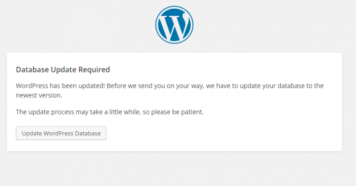 Update WordPress database Update WordPress database